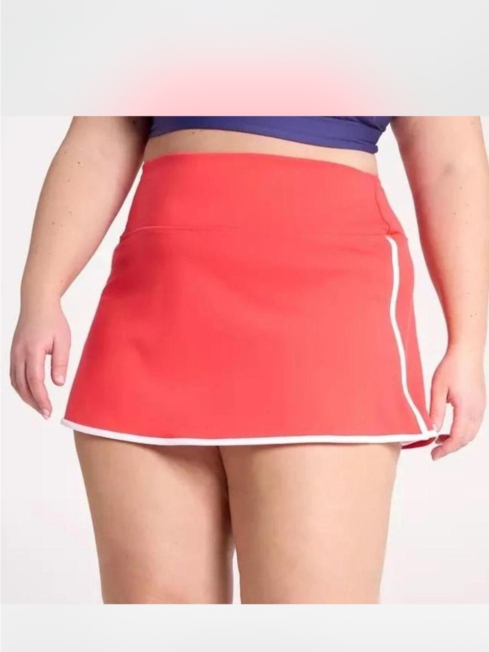 DSG Coral Red Mini Skort with White Trim Activate High-Rise